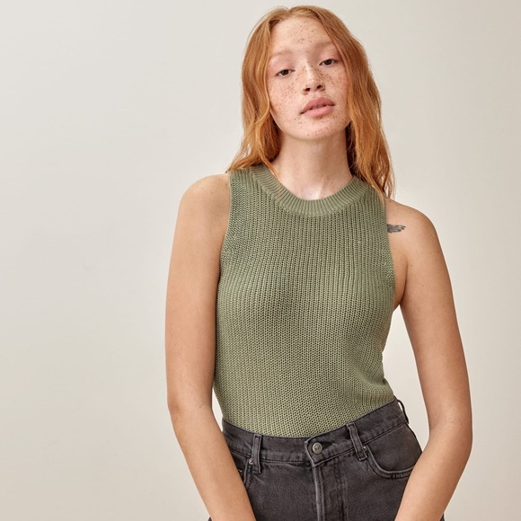 Reformation Tops - Reformation Lilac Top, Green, Sz Small